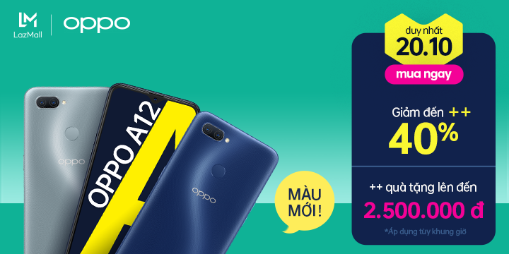 OPPO A12 ra mắt màu mới, độc quyền trên Lazada nhân ngày Phụ Nữ Việt Nam 20/10: Tặng ngàn deal, đến người phụ nữ bạn yêu